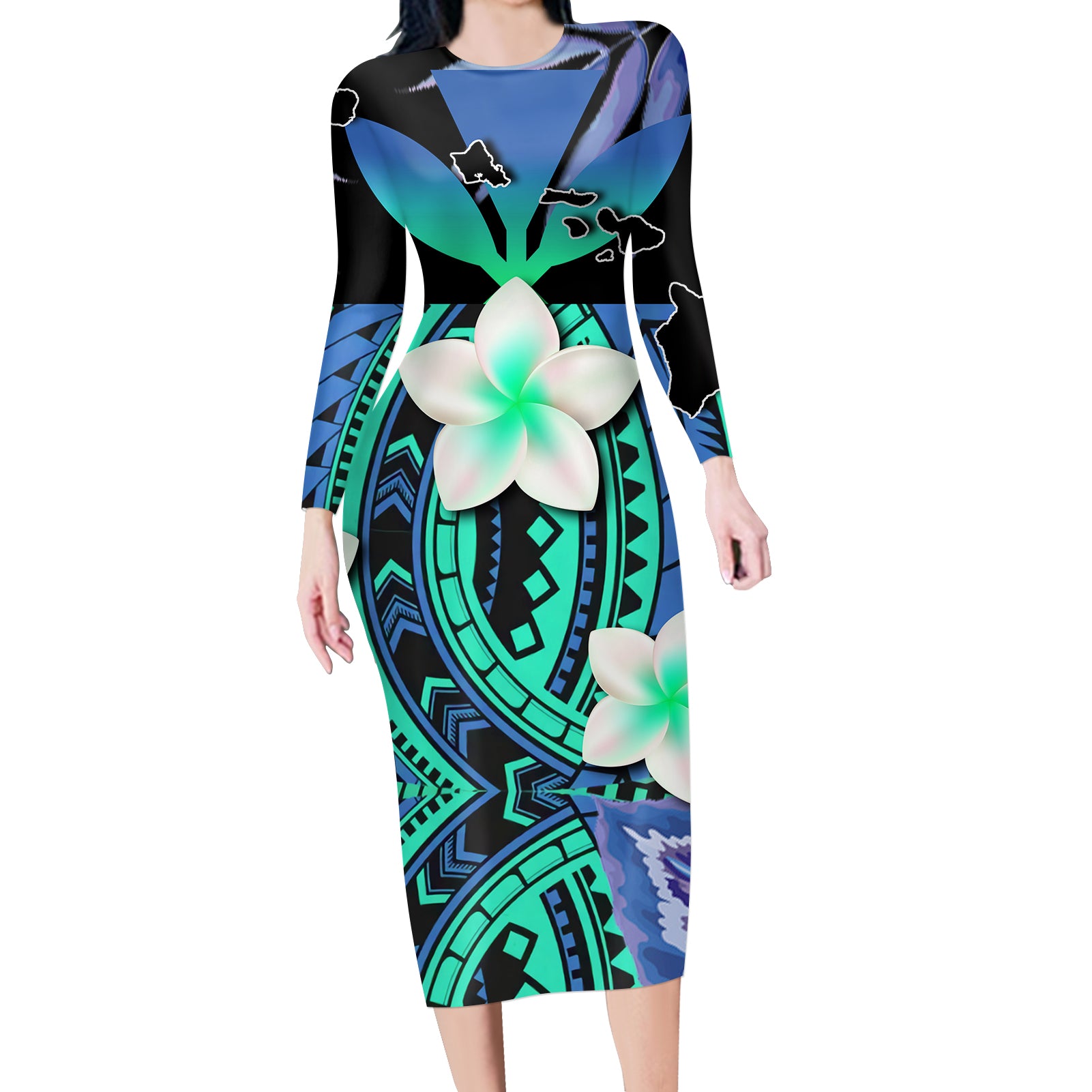 Custom Floral Long-sleeved Dress Custom Floral Long-sleeved Dress